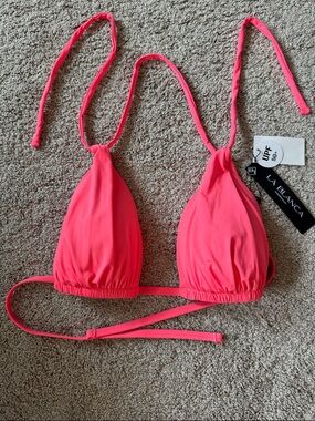 La Blanca Bright Neon Pink Triangle Swim Top